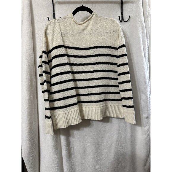 H&M White And Black Pullover Sweater Mock Chunky Size Medium - Picture 2 of 3